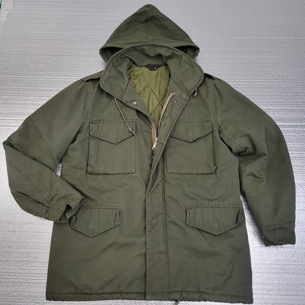 Vintage Army M65 Parka Size Small Cold Weather Military Green